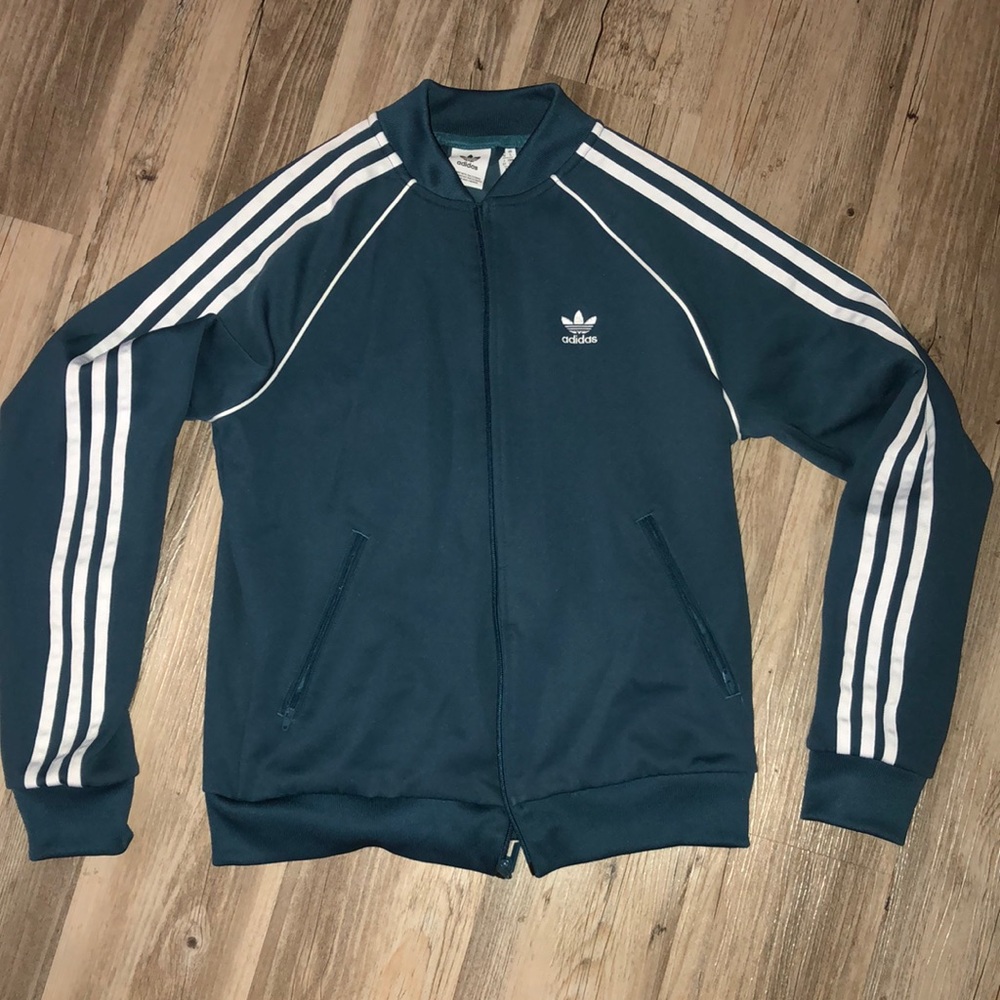 Women Blue adidas track sweater
